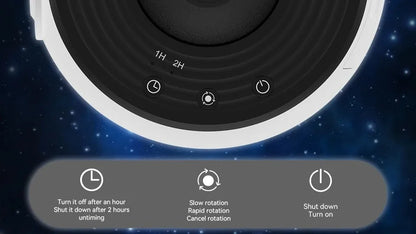 Projecteur de galaxie à LED Veilleuse de ciel étoilé Projecteur 360° Lampe de nuit de planétarium pour décoration de chambre Cadeau pour enfants