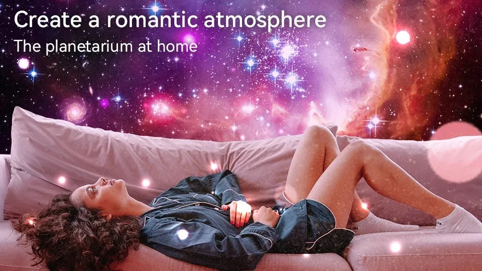 Projecteur de galaxie à LED Veilleuse de ciel étoilé Projecteur 360° Lampe de nuit de planétarium pour décoration de chambre Cadeau pour enfants