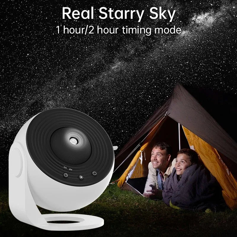 Projecteur de galaxie à LED Veilleuse de ciel étoilé Projecteur 360° Lampe de nuit de planétarium pour décoration de chambre Cadeau pour enfants
