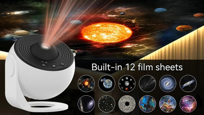 Projecteur de galaxie à LED Veilleuse de ciel étoilé Projecteur 360° Lampe de nuit de planétarium pour décoration de chambre Cadeau pour enfants