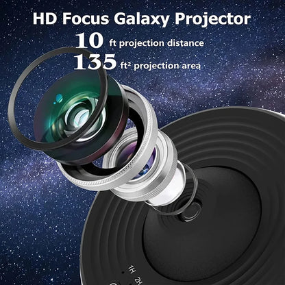 Projecteur de galaxie à LED Veilleuse de ciel étoilé Projecteur 360° Lampe de nuit de planétarium pour décoration de chambre Cadeau pour enfants